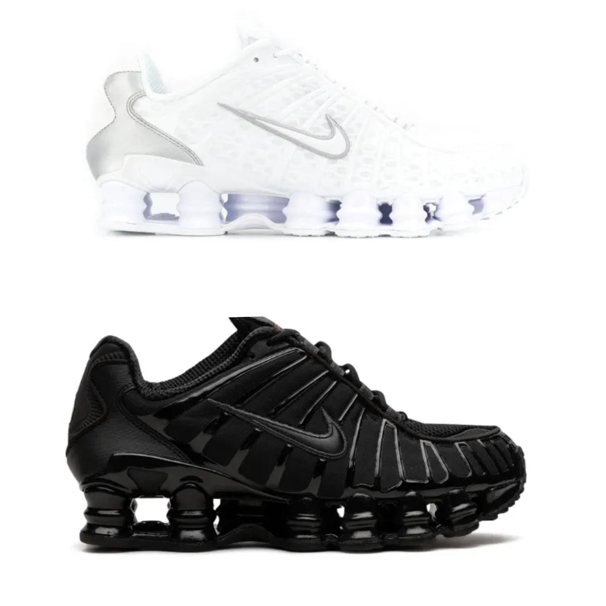 NIKE SHOX TL BLACK AND WHITE COMBO